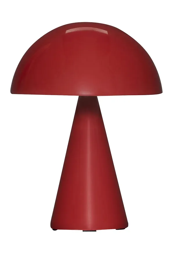 Röd Hübsch-lampa i riktigt trendig modell.