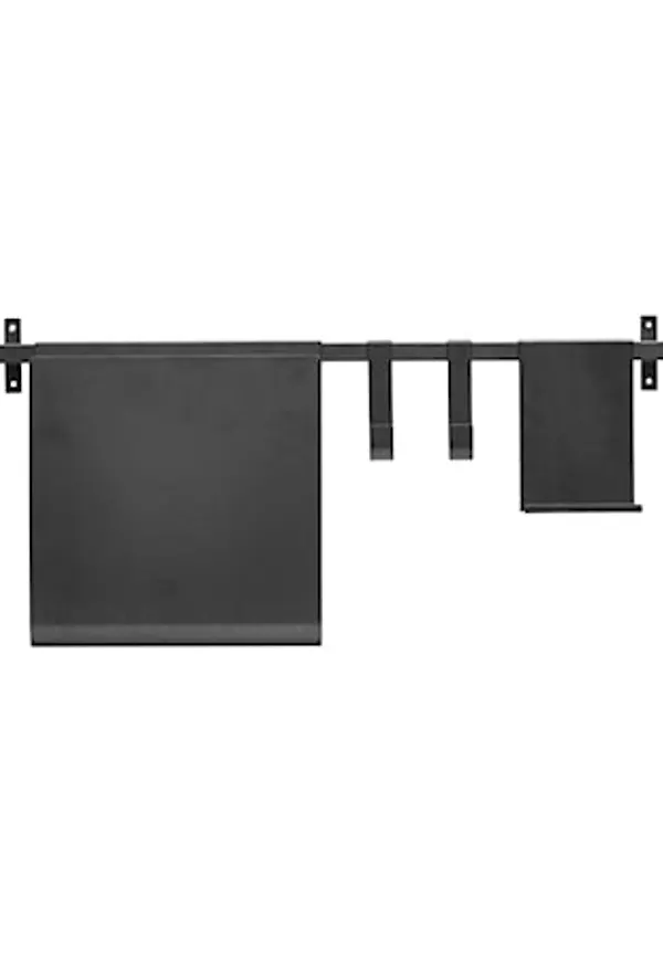 Vacker hylla i svart färg gjord i järn.