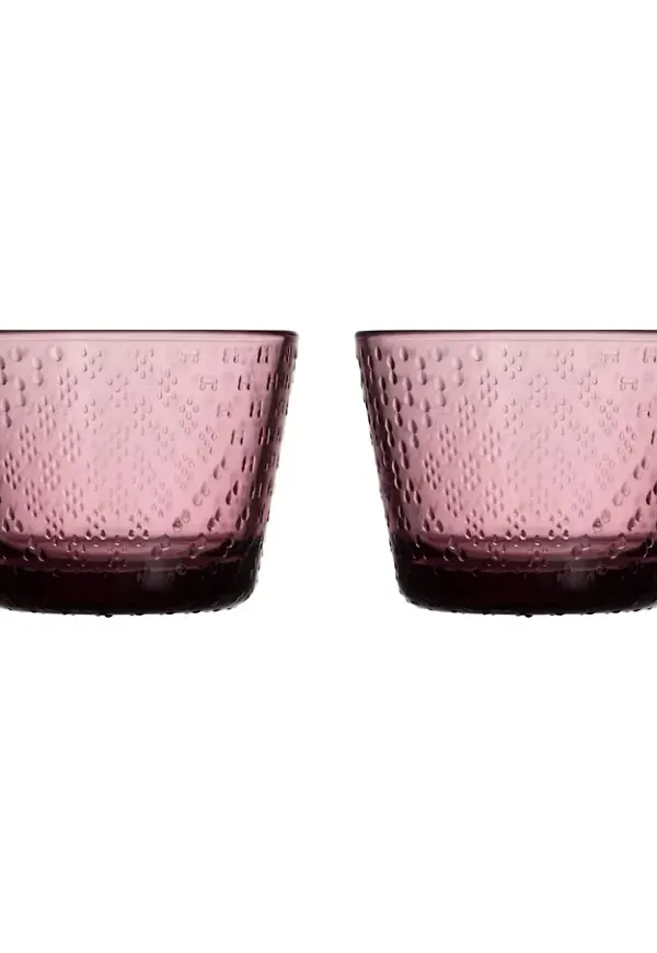 Modern dricksglas i lila från Iittala.