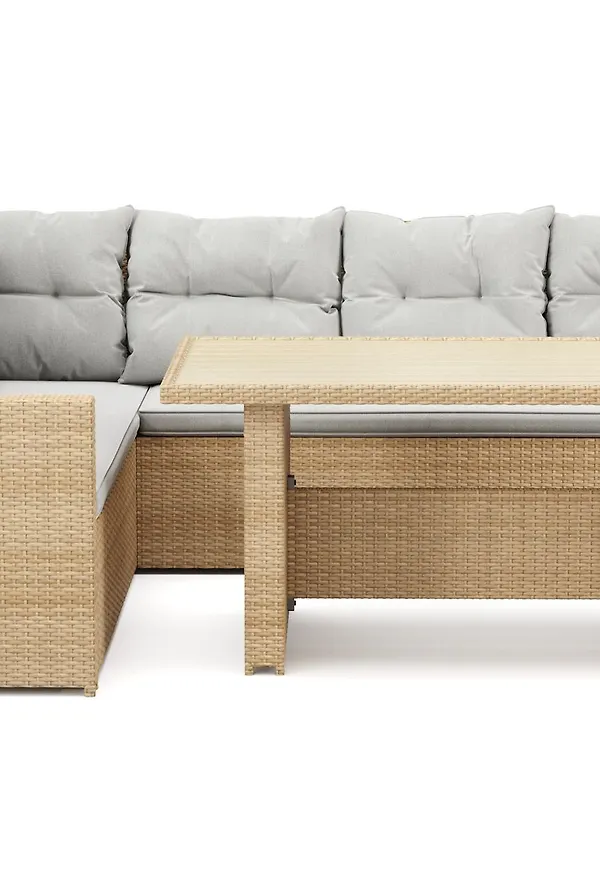 Moderiktig soffgrupp i beiget från Comfort Garden.
