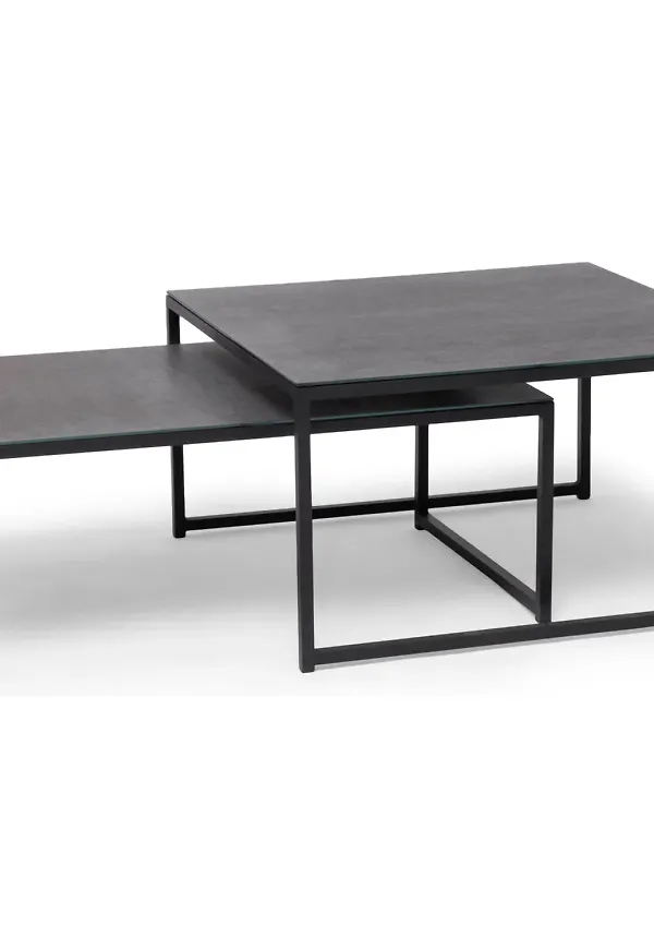 Exklusiv aluminiumsoffbord i svart från Hillerstorp.