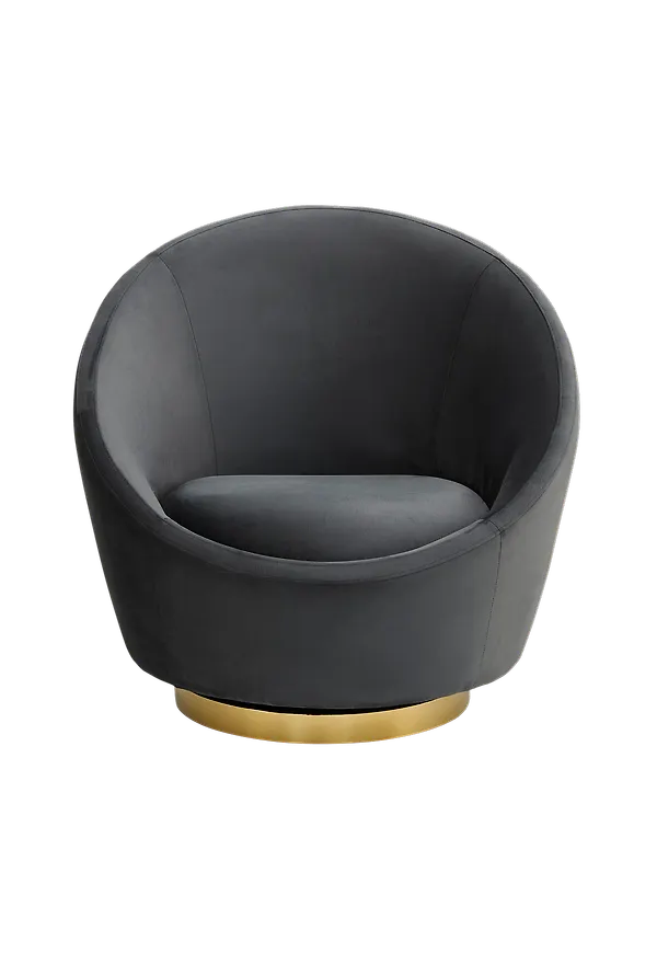 Grå Jonathan Adler-fåtölj i härlig modell.