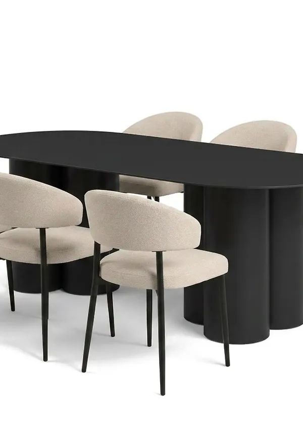 Svart Bark-matgrupp i stilren modell.
