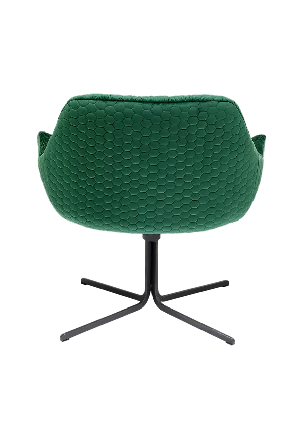 Härlig snurrfåtölj i grönt från KARE Design.