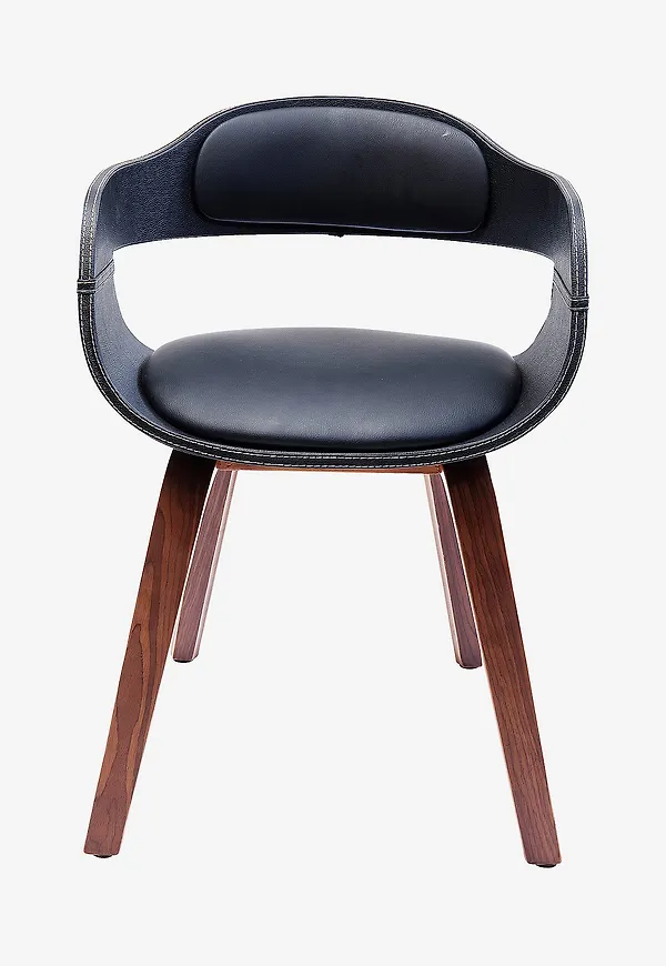 Fin stol i svart färg gjord i valnöt.