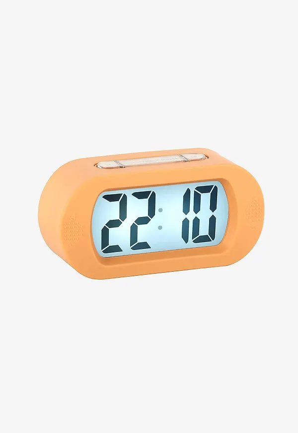 Orange Karlsson-väckarklocka i mysig modell.