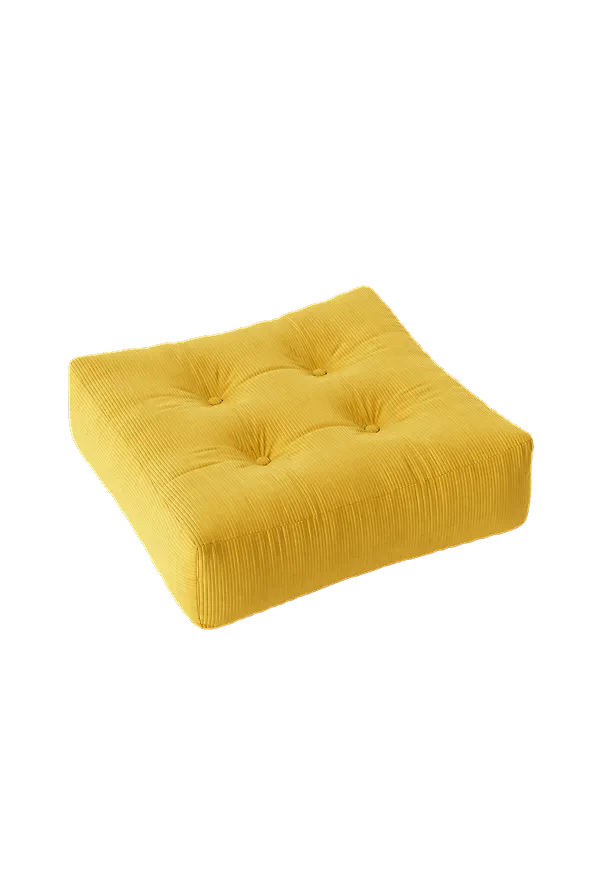 Mörkgul Karup Design-gästsäng i ikonisk modell.