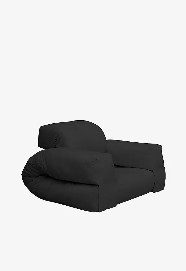 Riktigt snygg bäddsoffa i grå färg gjord i bomull.