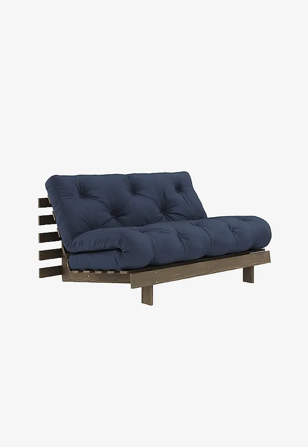 Blå Karup-bomullssoffa i snygg modell.