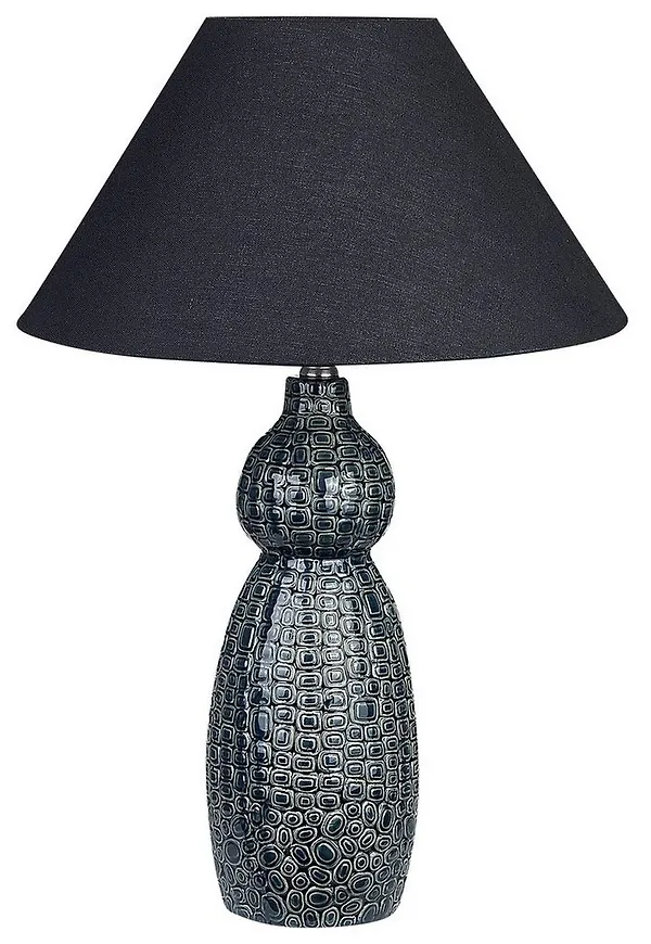 Cool lampa i svart färg gjord i linne.