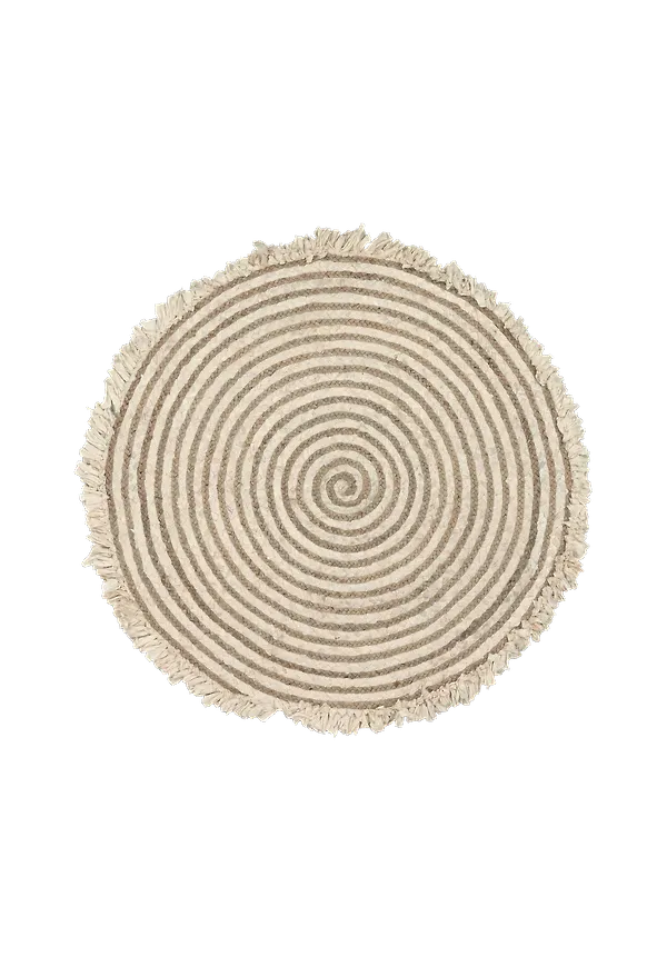 Komfortabel trasmatta i beiget från Kave Home.