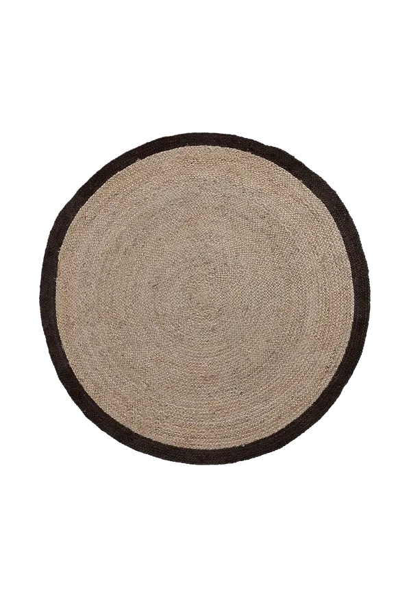 Svart Kave Home-matta i vacker modell.