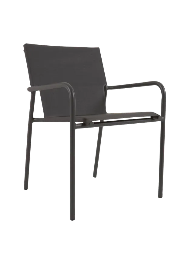 Grafitgrå Kave Home-aluminiummatstol i ikonisk modell.