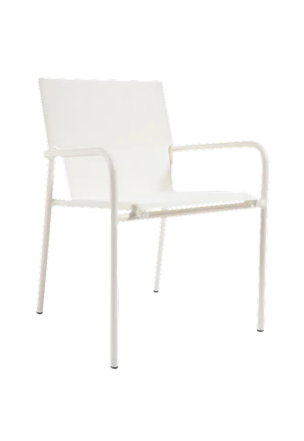 Riktigt trendig aluminiumstol i vitt från Kave Home.