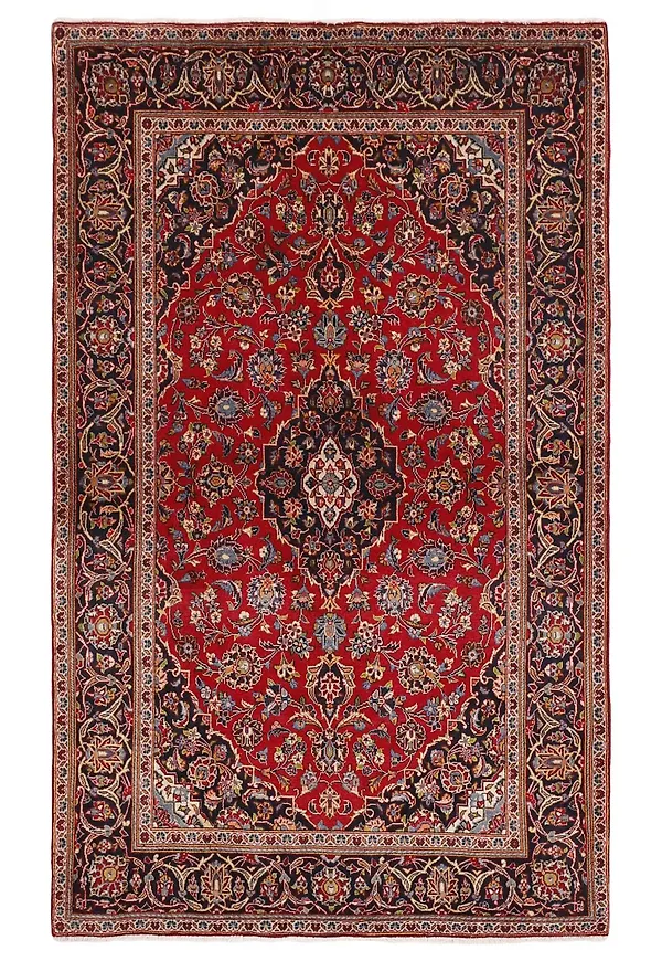 Blå Rezas-matta i riktigt snygg modell.