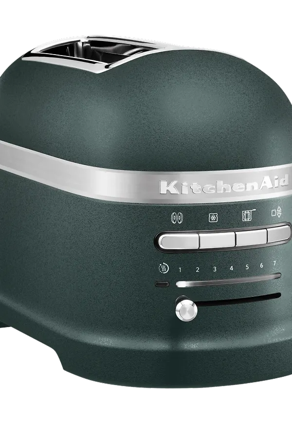Grön KitchenAid-brödrost i komfortabel modell.