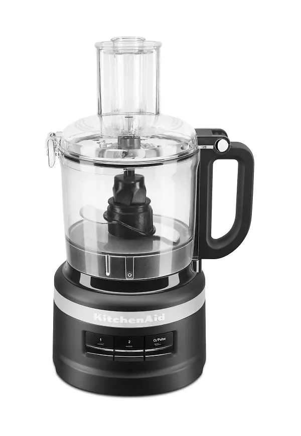 Svart KitchenAid-matberedare i komfortabel modell.
