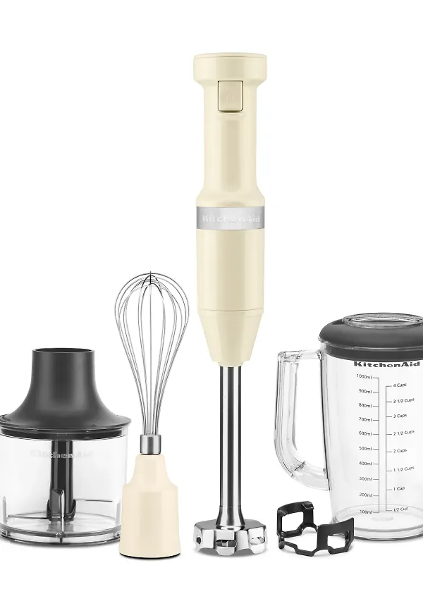 Vit KitchenAid-stavmixer i otroligt fin modell.