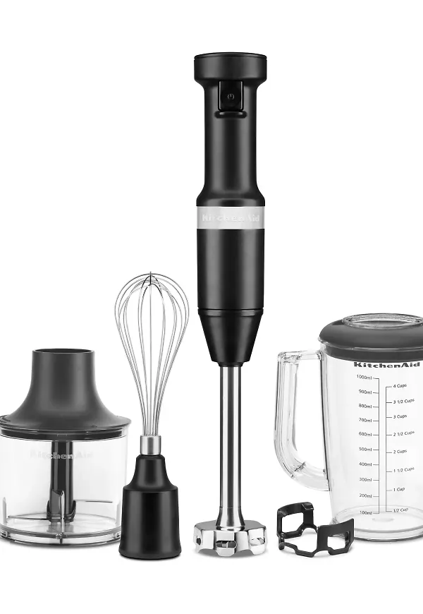 Svart KitchenAid-stavmixer i otroligt fin modell.