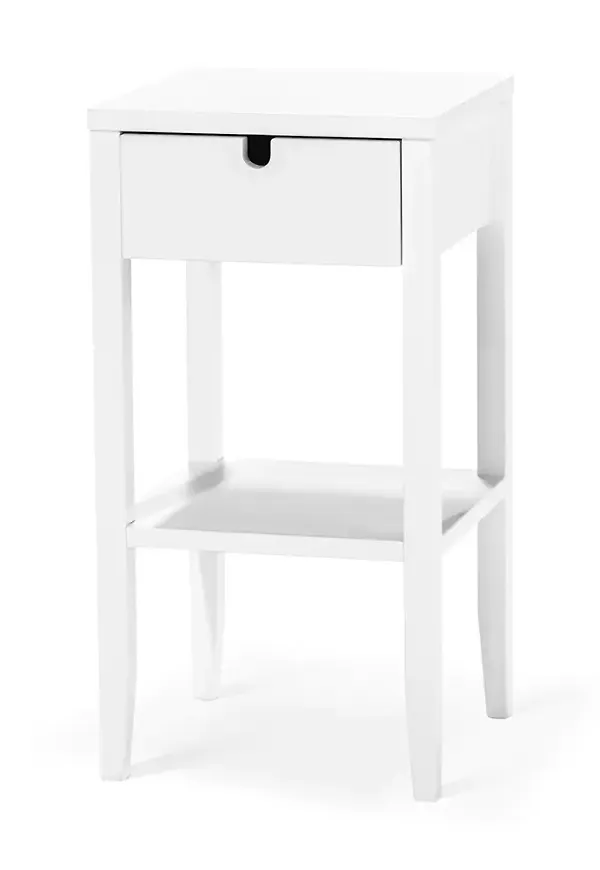 Modern sängbord i vitt från Torkelson.