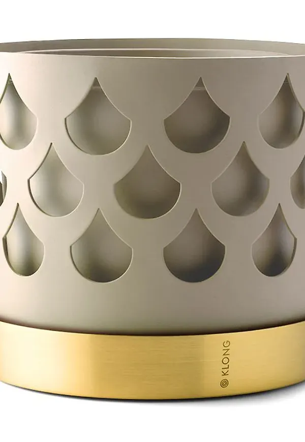 Beige KLONG-kruka i komfortabel modell.