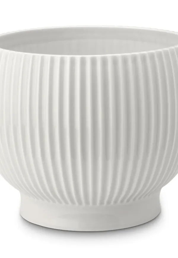 Stilren kruka i vitt från Knabstrup Keramik.