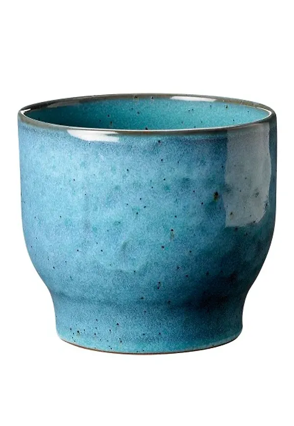 Blå Knabstrup Keramik-ytterkruka i mysig modell.