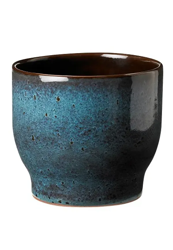 Blå Knabstrup Keramik-ytterkruka i riktigt fin modell.