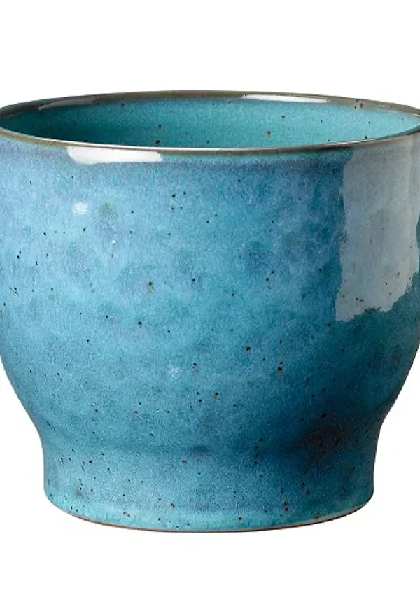 Blå Knabstrup Keramik-ytterkruka i elegant modell.