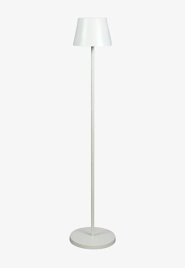 Vit Konstsmide-aluminiumlampa i stilriktig modell.