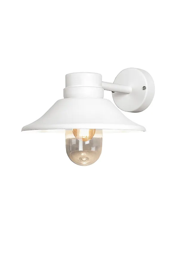 Skön konstsmide lampa i vit färg gjord i aluminium.