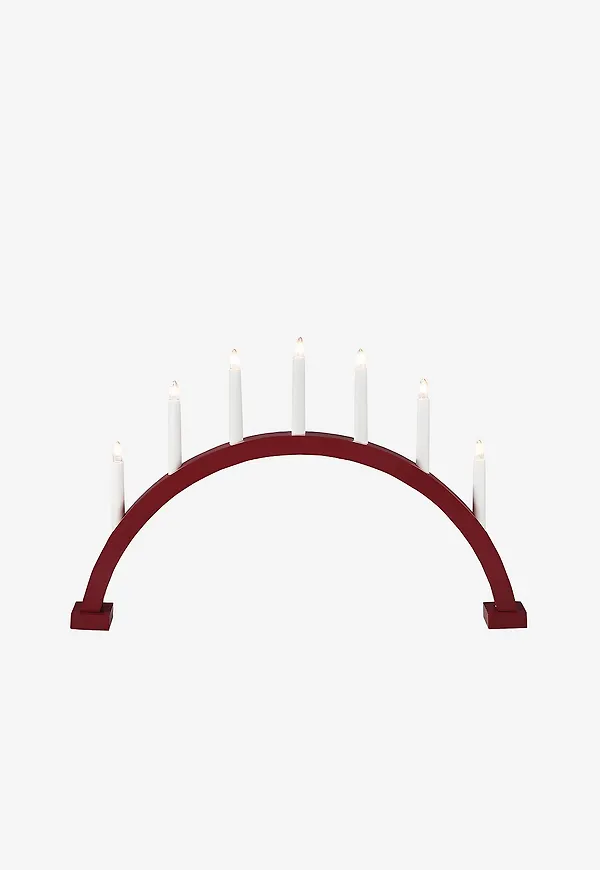 Röd Konstsmide-ljusstake i snygg modell.