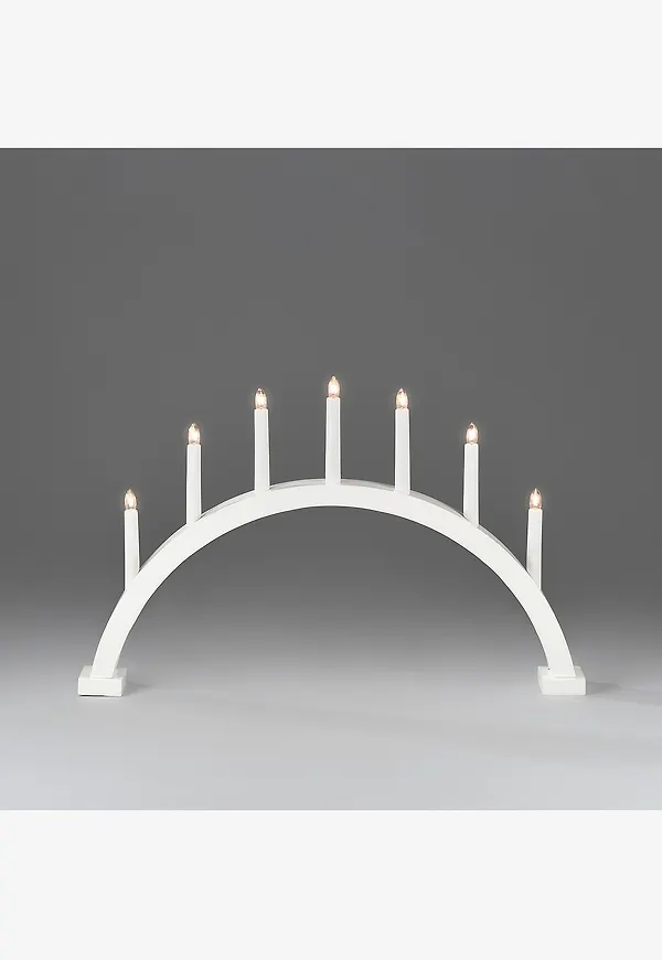 Riktigt snygg adventsljusstake i vitt från Konstsmide.