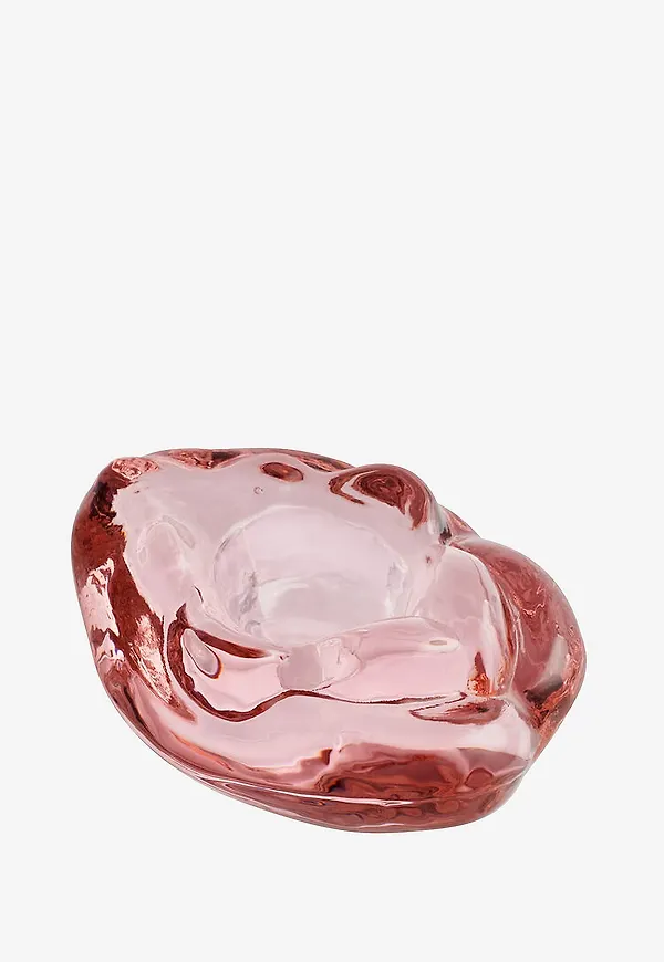 Rosa Kosta Boda-skulptur i jättefin modell.