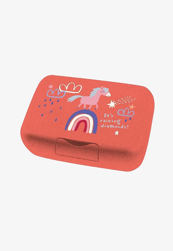 Röd Koziol-lunchlåda i riktigt fin modell.