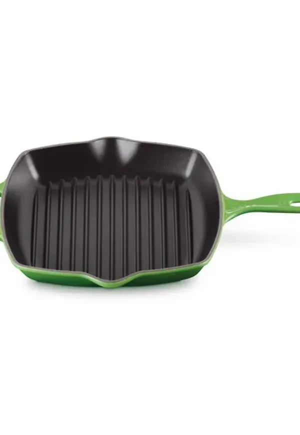 Grön Le Creuset-grillpanna i härlig modell.