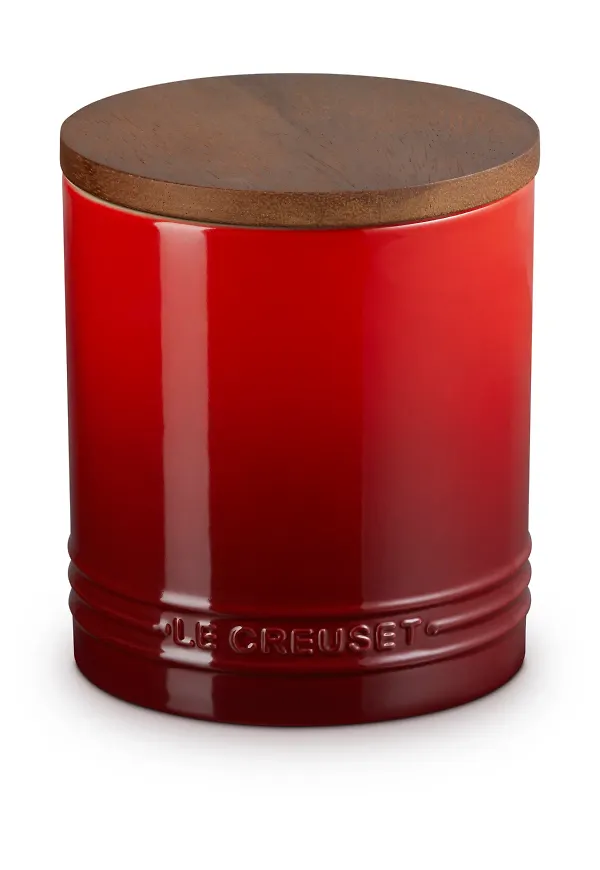 Ikonisk förvaringsburk i rött från Le Creuset.