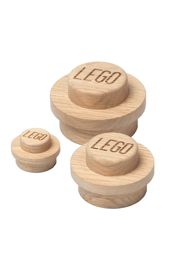 Beige Lego-vägghängare i elegant modell.