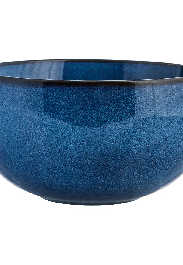 Blå Lene Bjerre-frukostskål i riktigt snygg modell.