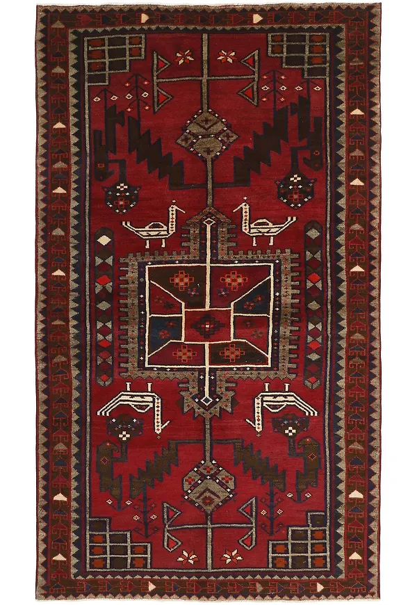 Fantastiskt fin röd matta i ull från Rezas.