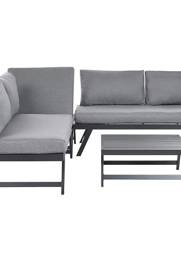 Superfin loungegrupp i svart färg gjord i aluminium.