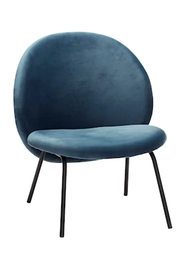 Blå Hübsch-stol i stilren modell.