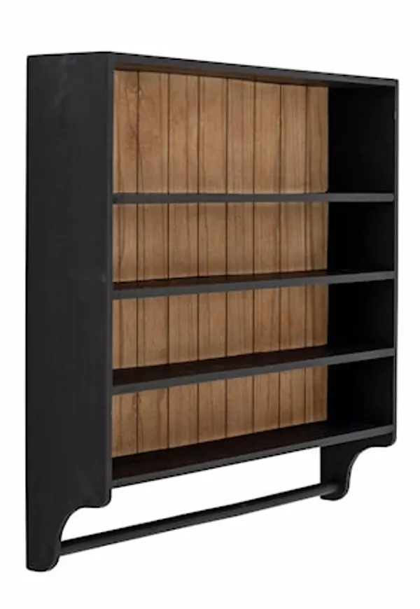 Svart Bloomingville-hylla i mysig modell.