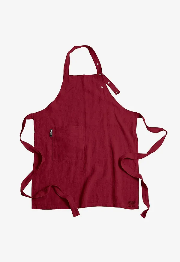 Riktigt snygg förkläde i rött från Lovely Linen.