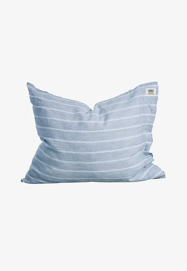 Blå Lovely Linen-örngott i jättesnygg modell.