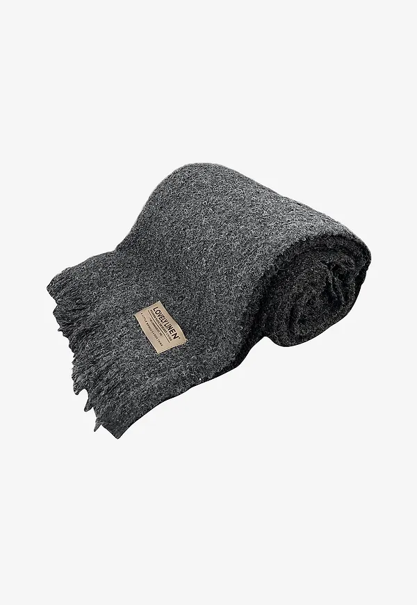 Grå Lovely Linen-filt i moderiktig modell.
