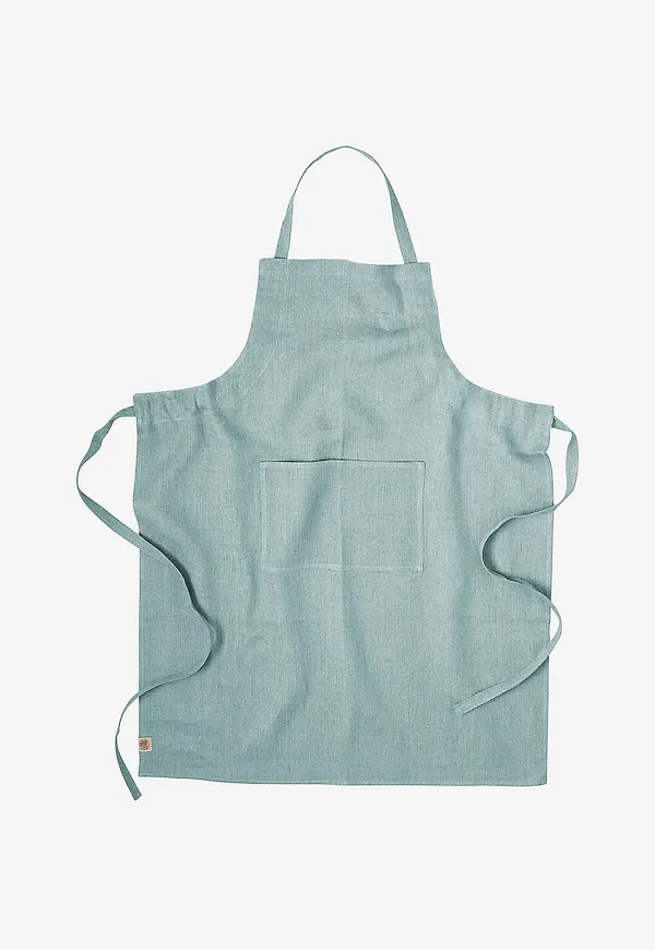 Blå Lovely Linen-förkläde i komfortabel modell.