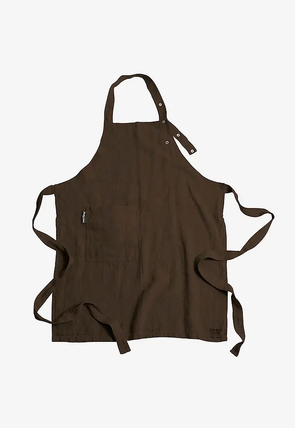 Brun Lovely Linen-förkläde i mysig modell.