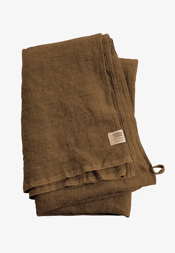 Brun Lovely Linen-badlakan i superfin modell.