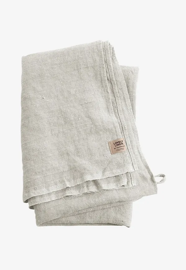 Grå Lovely Linen-badlakan i fantastiskt fin modell.